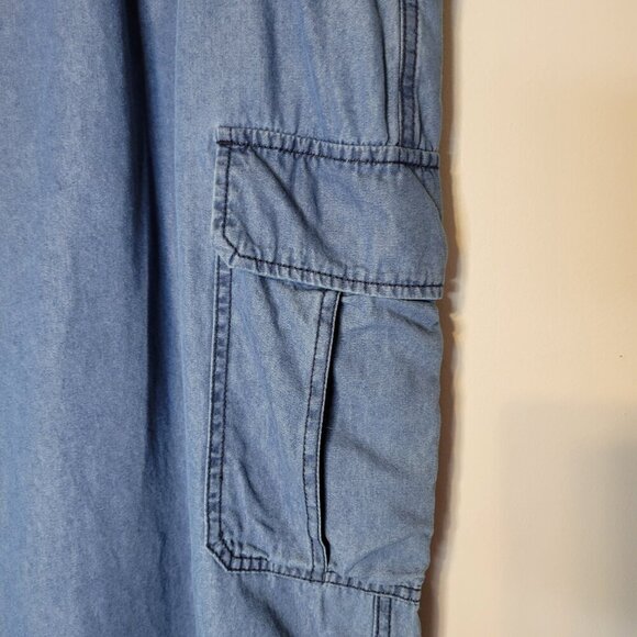 NWT Lucky Brand Wide Leg Cargo Pants Jeans with Tie Waist Size XL - Picture 3 of 10